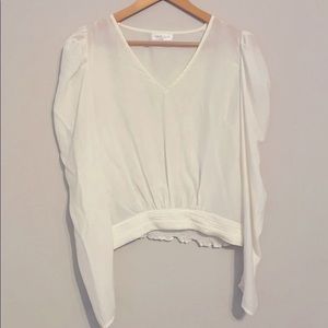 White long sleeve crop